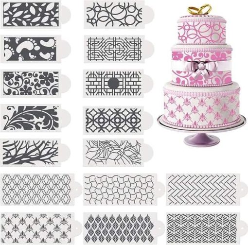 16 pcs Cake Decorating Stencils